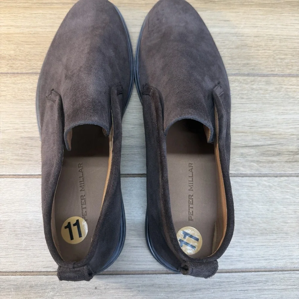 Peter Millar Excursionist Slip-On Chukka Boots Sz 11 Espresso Brown Suede